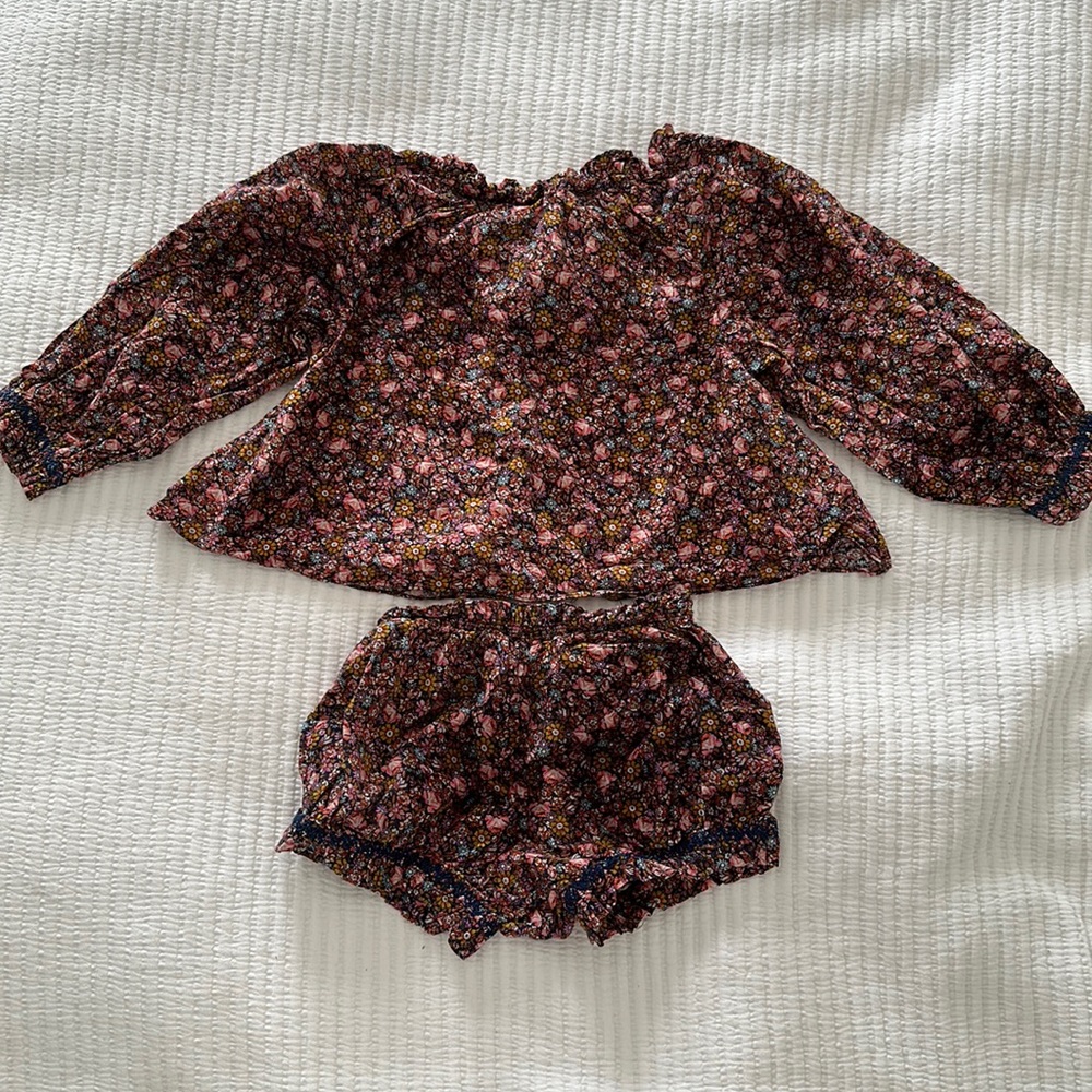 Doen floral smock top and marching bloomers- size 4